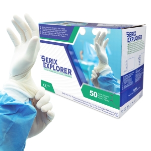 Manusi Chirurgicale Sterile Latex, Pudrate, 7.5, Serix Explorer, 50 perechi/set, 10 set/BAX