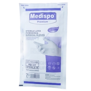 Manusi Chirurgicale Sterile Latex, Pudrate, 7.5, Medispo, 50 perechi/set, 8 set/BAX