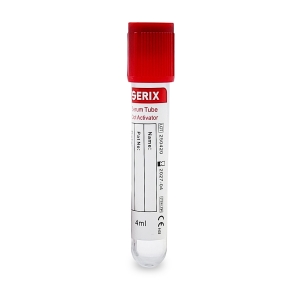 Vacutainer Biochimie 4ml cu Clot Activator, PET, Dop Rosu, Serix, 100 buc/set, 12 set/BAX