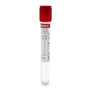 Vacutainer Biochimie 6ml cu Clot Activator, PET, Dop Rosu, Serix, 100 buc/set, 12 set/BAX