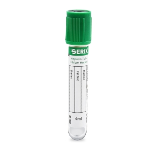 Vacutainer plasma, 4ml, Litiu  Heparina, PET, Dop Verde, Serix, 100 buc/set, 12 set/BAX