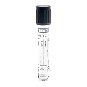 Vacutainer Glicemie 2ml , cu KF+NA2 EDTA, PET, Dop Gri, Serix, 100 buc/set, 12 set/BAX